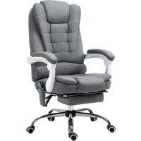 Vinsetto Massage Office Chair Heated 6 Points Vibration, Adjustable Swivel Ergonomic High Back Desk Chair w/ Footrest, Grey Aosom UK