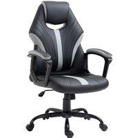 Vinsetto Ergonomic Racing Style Gaming Chair, Swivel Home Office Desk Chair in Faux Leather with Whe