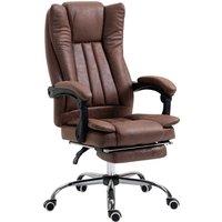 Vinsetto Ergonomic Office Chair, Home Office Chair with Reclining Function, Armrests, Swivel Wheels & Footrest, Brown Aosom UK