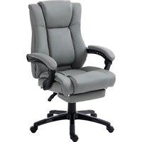 Vinsetto PU Leather Home Office Chair, Swivel Computer Chair with Footrest, Reclining, Armrests, Adjustable Height, Grey Aosom UK