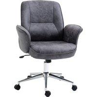 Vinsetto Swivel Computer Office Chair, Mid Back Computer Desk Chair for Home Study Bedroom, Ergonomic Desk Chair, Charcoal Grey Aosom UK