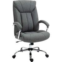 Vinsetto Executive Office Chair with Linen Fabric, Adjustable Height, Armrests, Desk Chair for Home Office, Grey Aosom UK