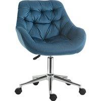 Vinsetto Home Office Chair, Velvet Ergonomic Computer Chair, Computer Desk Chair with Adjustable Height, Arm and Back Support, Blue Aosom UK