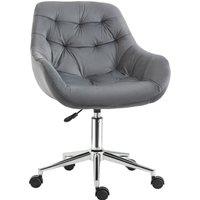 Vinsetto Velvet Swivel Chair, Ergonomic Office Chair with Adjustable Height, Arm and Back Support, Dark Grey Aosom UK