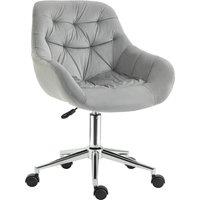 Vinsetto Velvet Ergonomic Office Chair: Adjustable Comfy Desk Chair with Arm and Back Support for Home, Grey Aosom UK