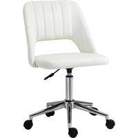 Vinsetto Armless Velvet-Feel Office Chair - Cream White