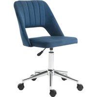 Vinsetto Armless Velvet-Feel Office Chair - Dark Blue