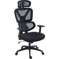 Vinsetto Ergonomic Office Chair, Mesh, Height Adjustable, Lumbar Support, w/ Swivel Casters & Headrest, Ebony Black Aosom UK