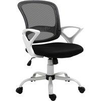 Vinsetto Office Chair Mesh Swivel Desk Chair with Lumbar Back Support Adjustable Height Armrests Black