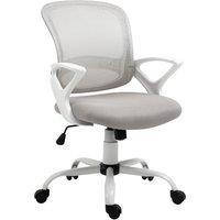 Vinsetto Mesh Office Swivel Chair with Adjustable Lumbar Support, Height and Armrests, Grey Aosom UK