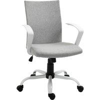 Vinsetto Computer Desk Chair WITH Adjustable Height, Armrests, Wheels, Linen Swivel Desk Chair, Home Office Chair, Dark Grey Aosom UK