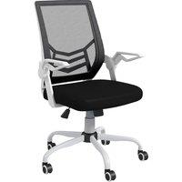 Vinsetto Ergonomic Desk Chair with Flip-Up Armrests, Swivel Wheels & Adjustable Lumbar Support for Home Office & Study, Black Aosom UK