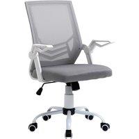 Vinsetto Ergonomic Mesh Chair, Home Office Desk Chair with Adjustable Lumbar Support & Flip-Up Arms, Grey Aosom UK