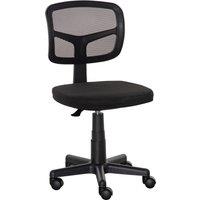 Vinsetto Small Office Chair without Arms, Ergonomic Swivel Mesh Desk Chair with Curved Back and Wheels, Height Adjustable, for Home Vanity Computer Dressing Table Study Bedroom, Holds Up to 120 kg