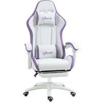 Vinsetto Gaming Chair, Recliner with PU Leather, 360 Swivel, Footrest & Lumbar Support, Purple Aosom UK