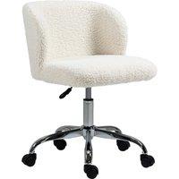 HOMCOM Office Chair with Adjustable Height and Wheels - White