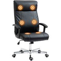 Vinsetto Massage Office Chair, High-Back VibrationComputer Chair with Tilt Function, Remote Control and Adjustable Height, Black