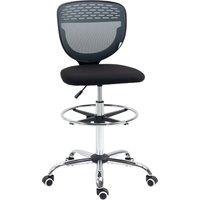 Vinsetto Ergonomic Draughtsman Chair: Armless Swivel Office Chair, Mesh Back with Lumbar Support & Foot Ring, Grey Aosom UK