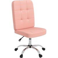 Vinsetto Armless Faux Leather Office Chair - Pink Aosom UK