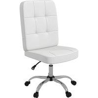 Vinsetto Home Office Chair, Faux Leather Desk Chair with Adjustable Height, Computer Desk Chair, Armless, White Aosom UK