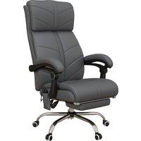 Vinsetto Vibration Massage Office Chair with Heat, PU Leather Computer Chair with Footrest, Armrest, Reclining Back, Grey