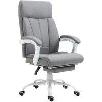 Vinsetto Executive Office Chair, High-Back Desk Chair with Retractable Footrest, Armrests & Adjustable Height, Grey Aosom UK