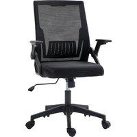 Vinsetto Ergonomic Desk Chair with Built-in Lumbar Support, Swivel Wheels & Adjustable Height for Home Office & Study, Black Aosom UK