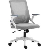 Vinsetto Swivel Office Chair, Dynamic Mesh Office Chair with Flip-Up Armrests, Adjustable Lumbar & Wheels, Grey Aosom UK