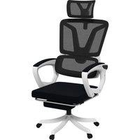 Vinsetto Mesh Office Chair, Reclining Desk Chair with Adjustable Headrest, Lumbar, Foot Rest, Swivel Wheels, Adjustable Height, Black Aosom UK