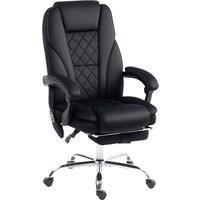 Vinsetto Massage Office Chair, Heated Reclining Computer Chair with Adjustable Height and Footrest, Black