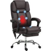 Vinsetto Six Point Vibrating Massage Office Chair - Dark Brown