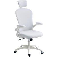 Vinsetto Multi-Adjustable Office Chair, with Lumbar Support, Headrest and Mesh Back - White