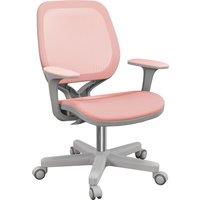 Vinsetto Office Chair, Breathable Mesh Swivel Desk Chair with Adjustable Height and 360 Swivel Security Wheels for Home Office, Study, Pink