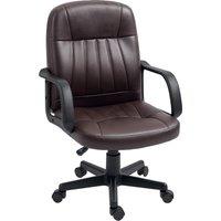 HOMCOM Swivel Executive Chair PU Leather Computer Desk Chair, Dark Brown
