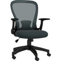 Vinsetto Ergonomic Office Chair: Mesh Design with Flip-up Armrests, Lumbar Support & Swivel Wheels, Grey Aosom UK