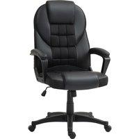 HOMCOM Executive Office Chair, Ergonomic PU Leather Desk Chair with Tilt Function & Height Adjustable, Black Aosom UK
