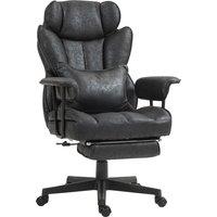HOMCOM Executive Office Chair, Ergonomic Desk Chair with Foot Rest, Lumbar Support, Reclining Function and Wide Seat, Black
