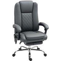 HOMCOM Executive Office Chair with 6-point Massage and Heat - Light Grey