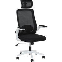 HOMCOM Home Office Chair, High-Back, Mesh, With Flip Up Arms & Rotating Headrest, Black, Ideal for Work Aosom UK
