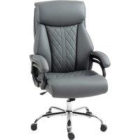 HOMCOM Super Padded Faux Leather Office Chair - Charcoal Grey