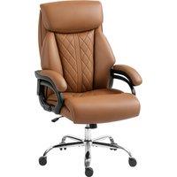 HOMCOM Spring Padded Faux Leather Office Chair - Light Brown