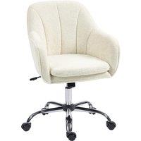 HOMCOM Velvet-Feel Office Chair - Beige