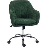 HOMCOM Velvet-Feel Office Chair - Dark Green