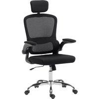 HOMCOM Mesh Back Office Chair, with Lumbar Support - Black