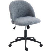HOMCOM Teddy Fleece Office Chair with Wheels - Grey