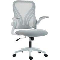 HOMCOM Mesh Office Chair with Foldable Backrest - Light Grey