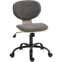 HOMCOM Home Office Desk Chair Rocking Function Ergonomic Swivel Chair with PU Wheels, Grey