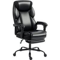 HOMCOM Adjustable Office Chair Reclining Computer Desk Chair with Footrest, Armrest, Casters, Black