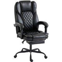 HOMCOM Executive Home Office Chair Reclining Function Footrest Computer Desk Chair High Back, Black