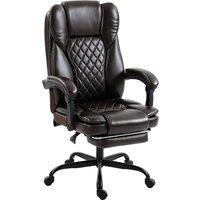 HOMCOM Executive Home Office Chair Reclining Function Footrest Computer Desk Chair High Back, Brown